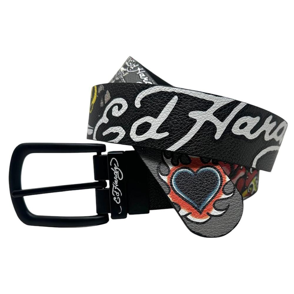 Ed Hardy Men's Finest Tattooing Reversible Belt